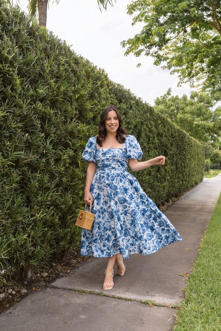 Vestido floral azul